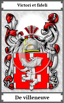 De villeneuve Family Crest Download (JPG)  Book Plated - 150 DPI